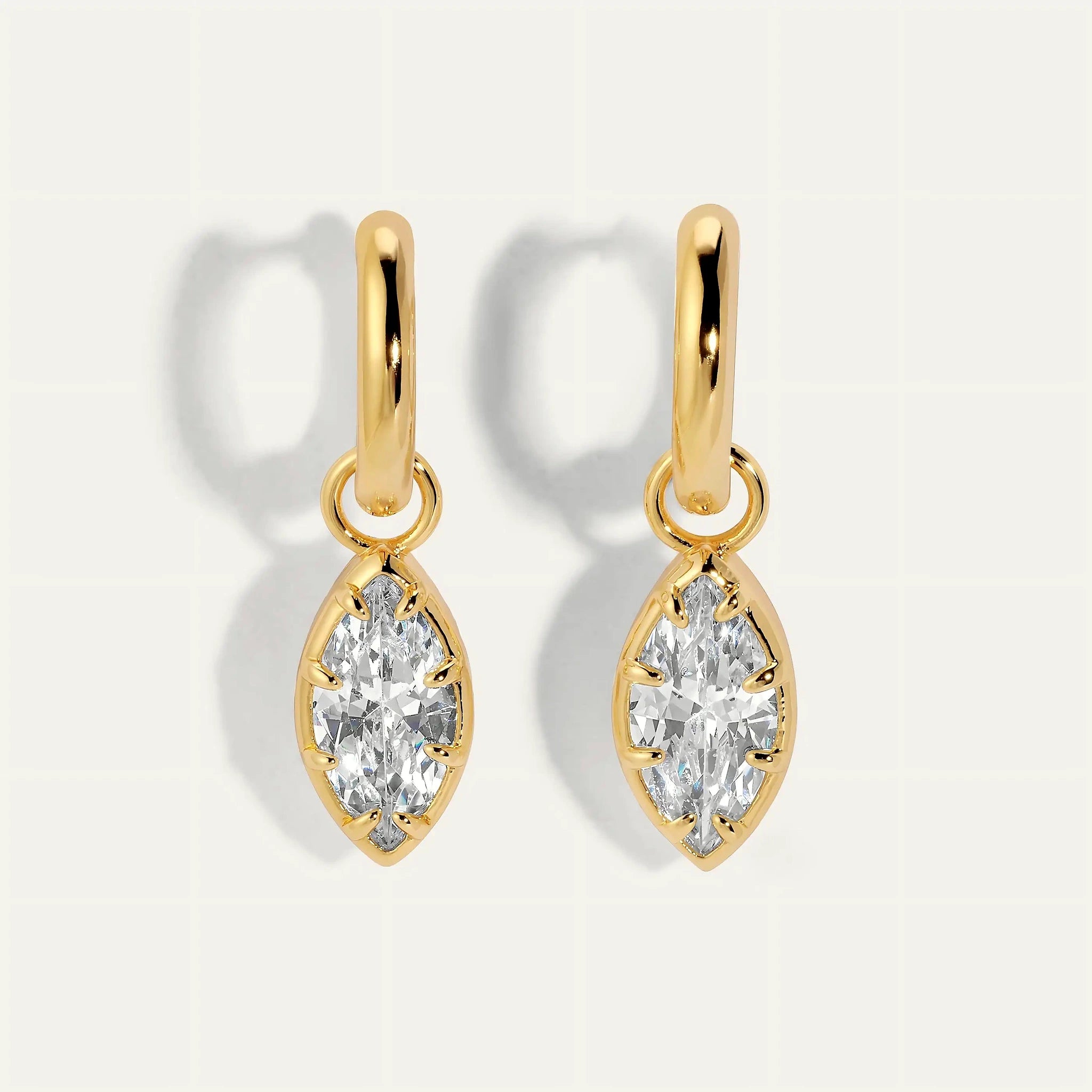 Aveline Marquise Drop Huggie Earrings