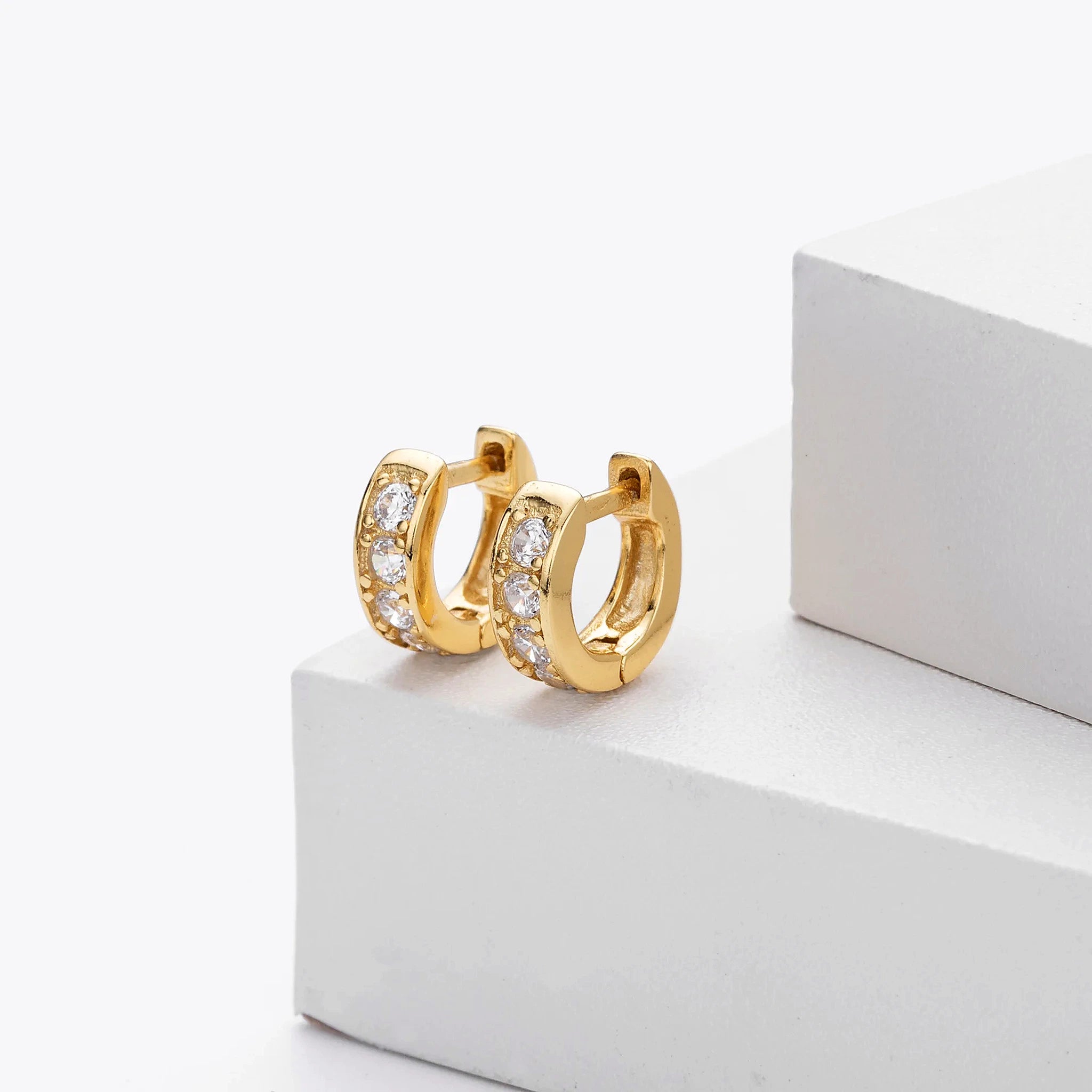 Ciela Beaded Pavé Huggie Earrings