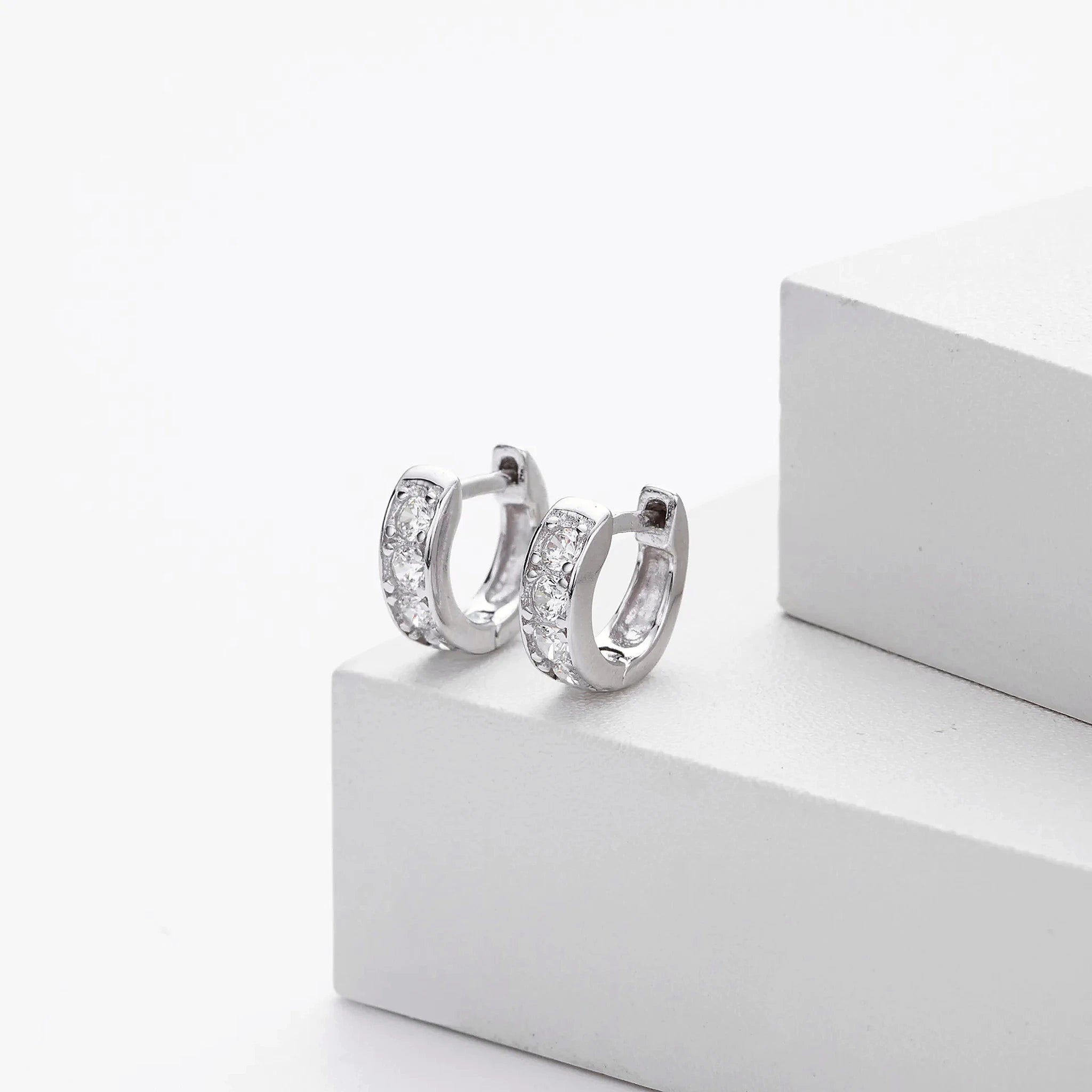 Ciela Beaded Pavé Huggie Earrings