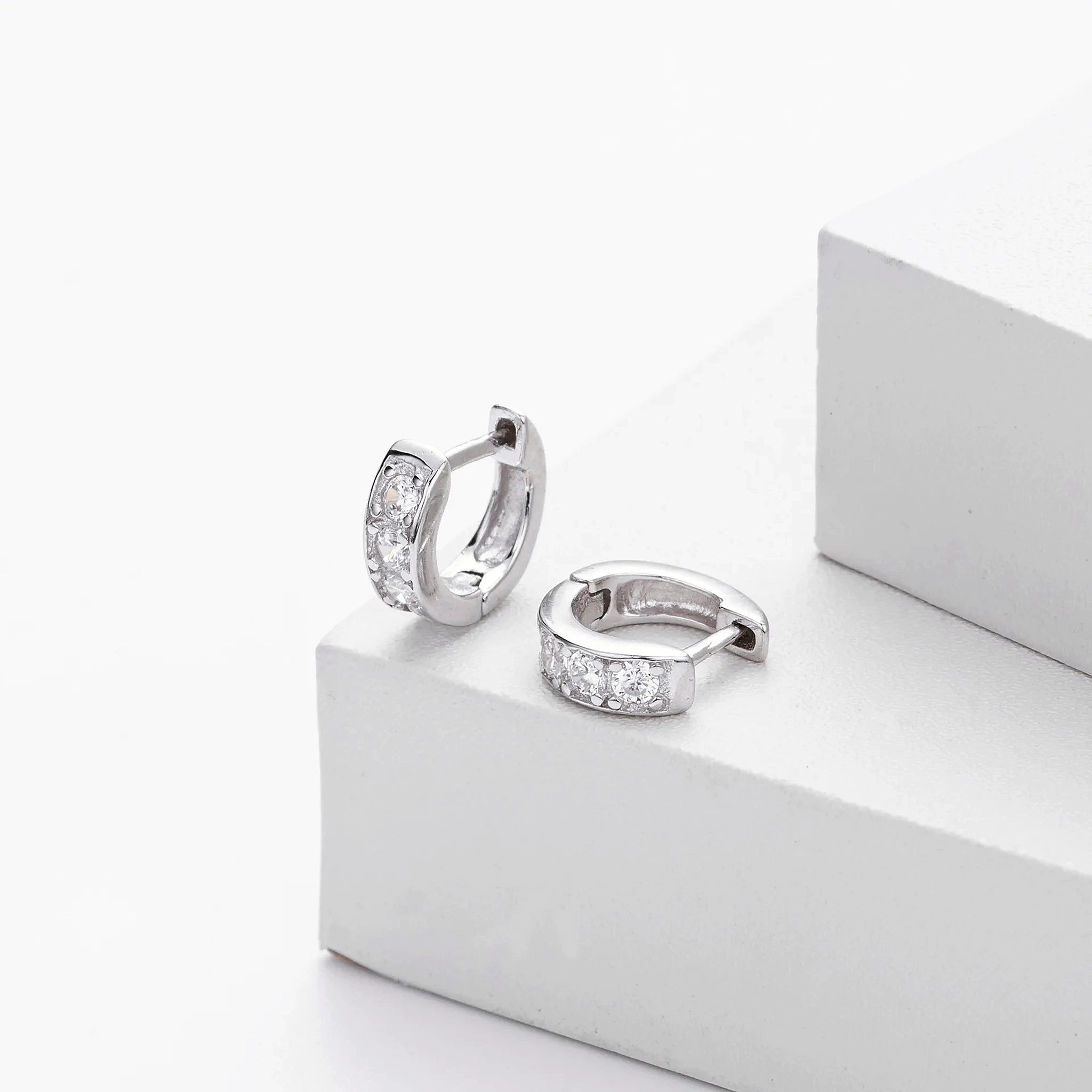 Ciela Beaded Pavé Huggie Earrings