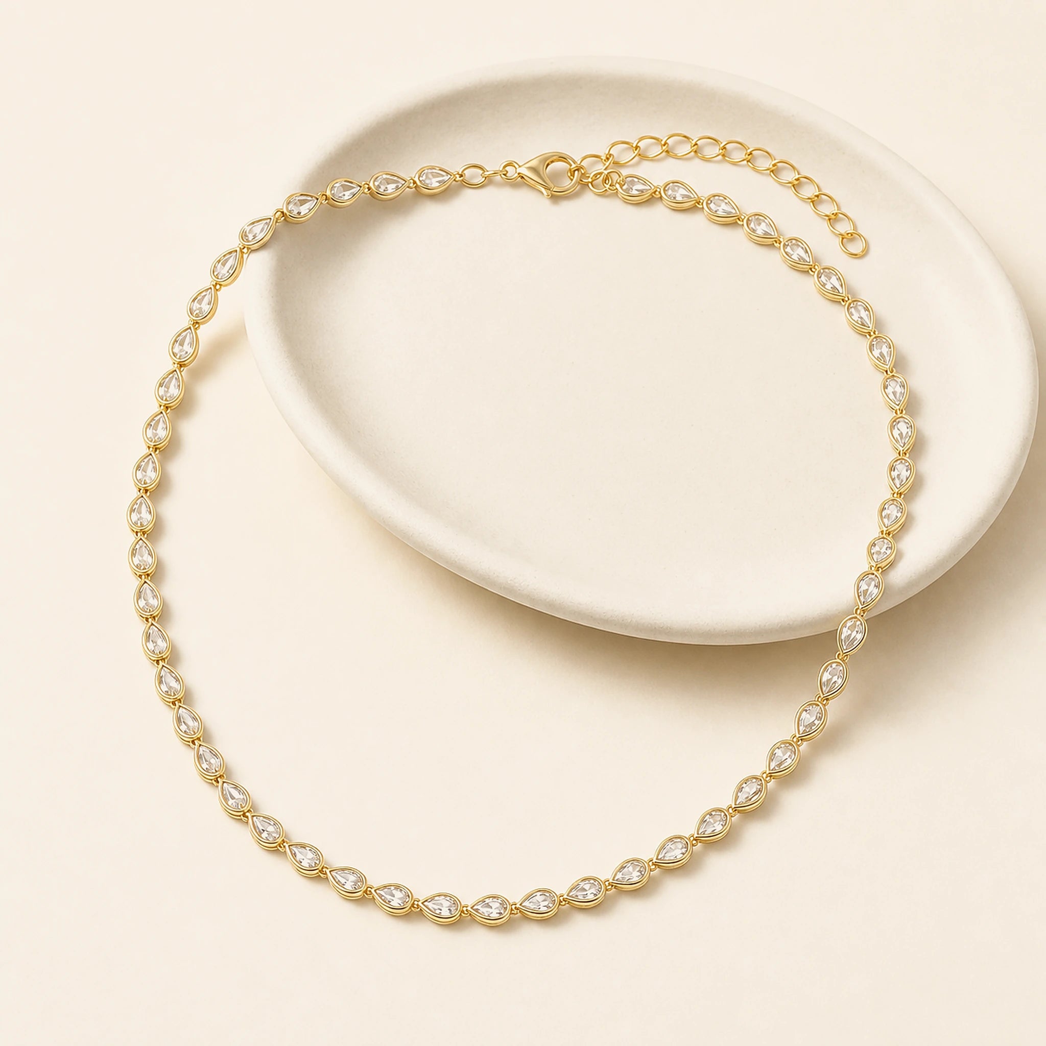 Celeste Pear-Cut Tennis Necklace
