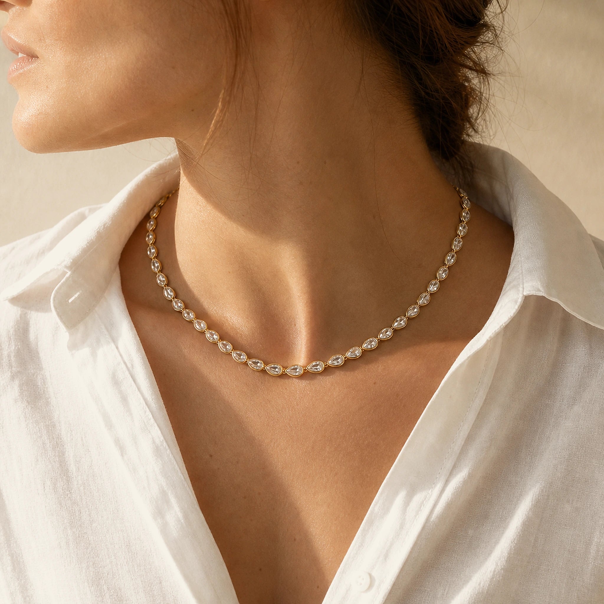 Celeste Pear-Cut Tennis Necklace