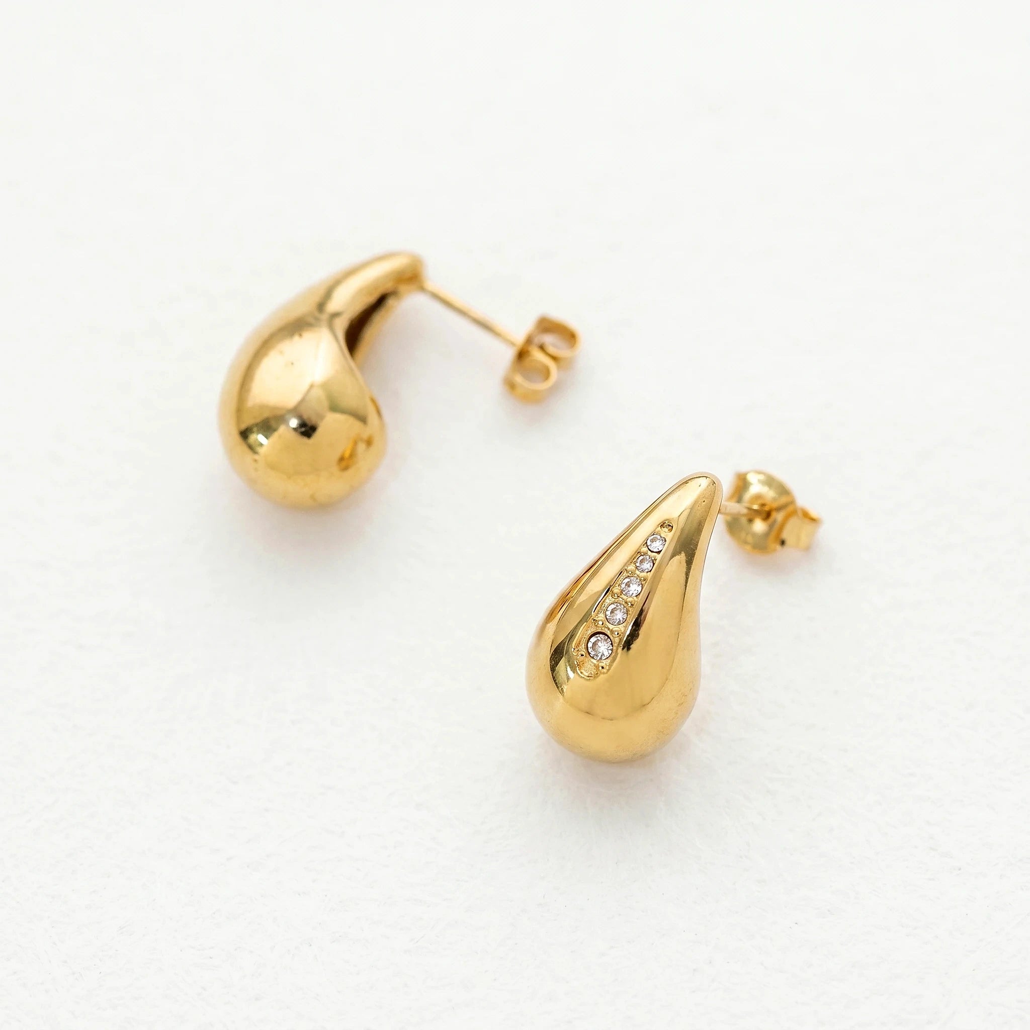 Mara Pavé Teardrop Stud Earrings