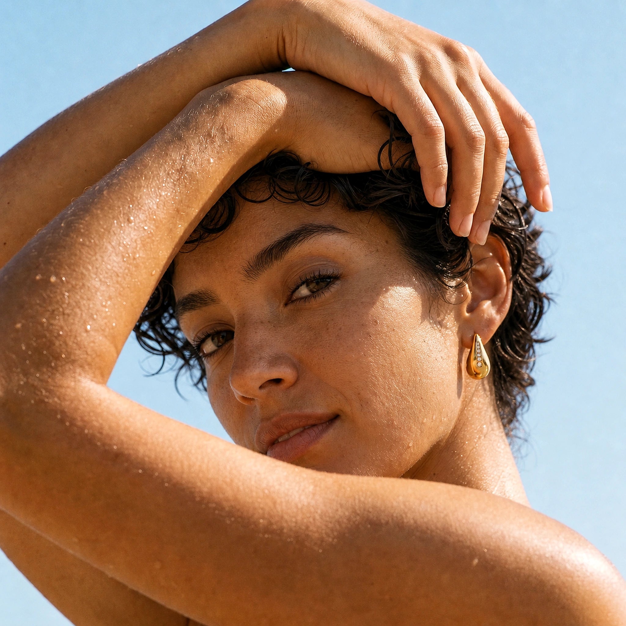 Mara Pavé Teardrop Stud Earrings
