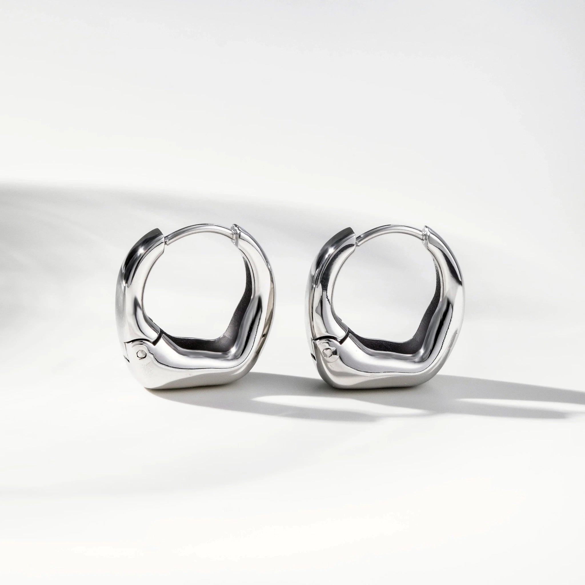 Vale Irregular Square Huggie Earrings