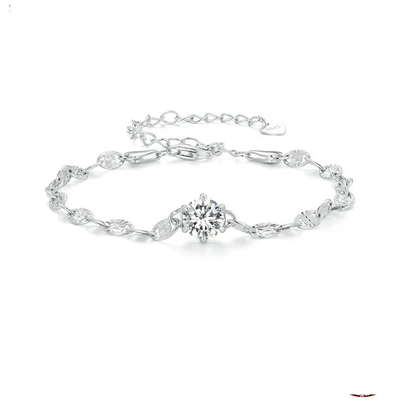 Sterling Silver Round Zircon Bracelet