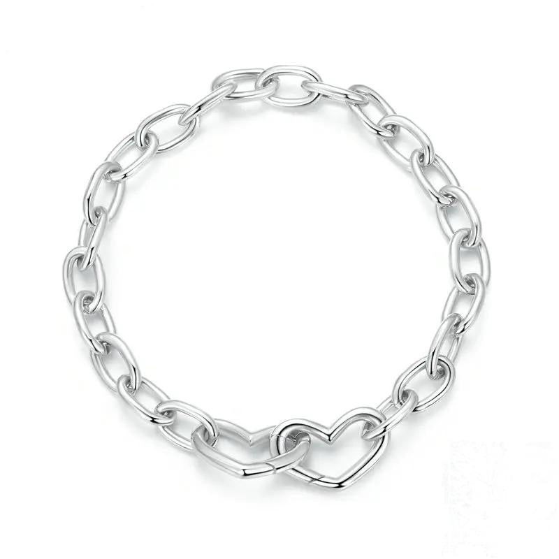 Double Heart Bracelet Silver