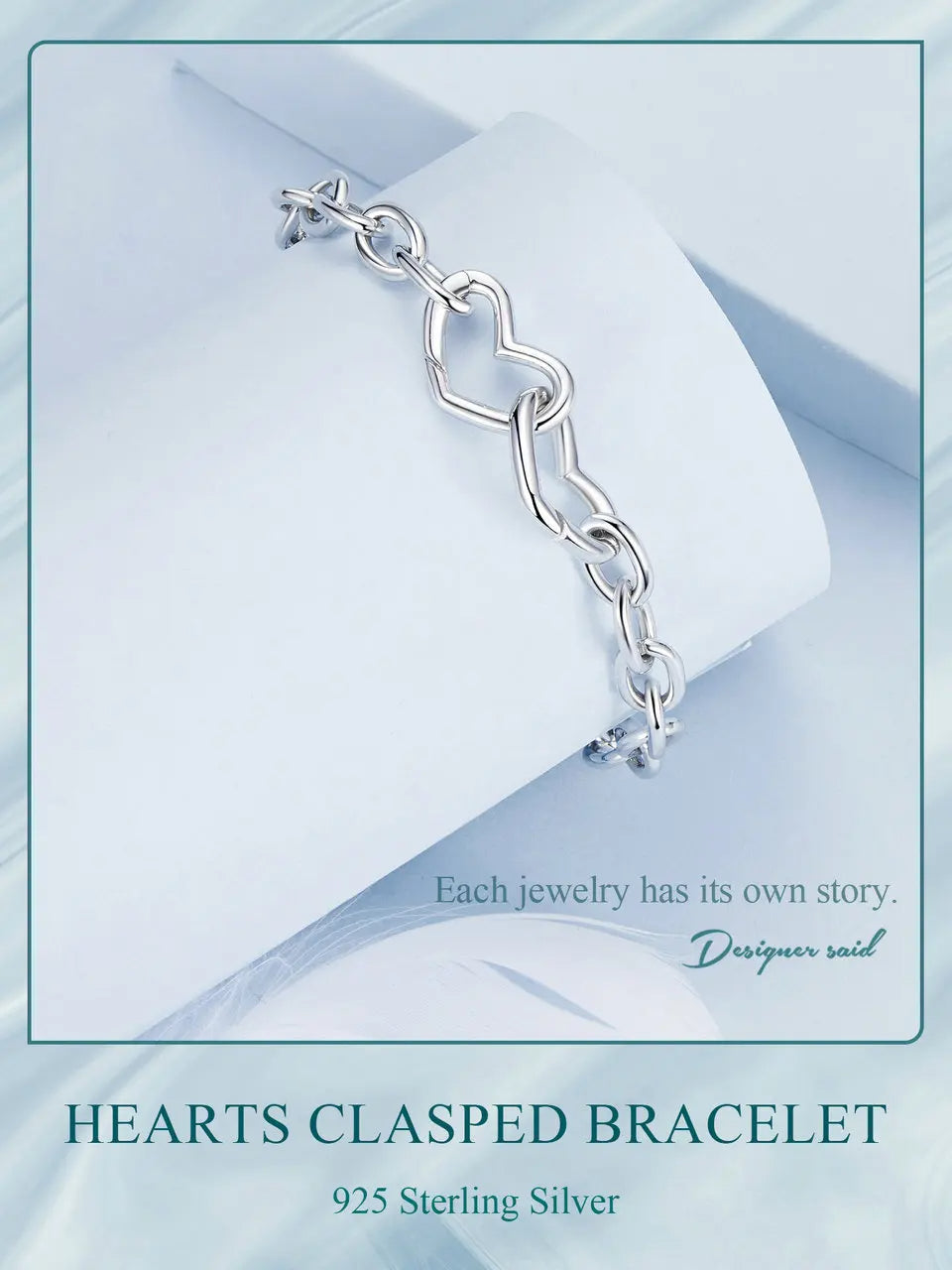 Double Heart Bracelet Silver