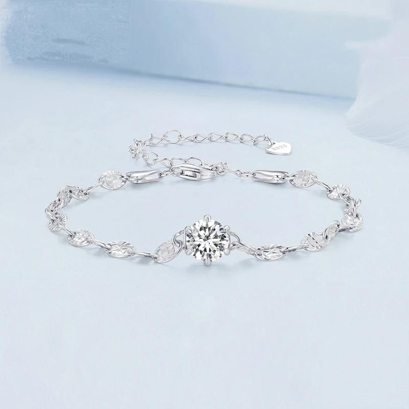 Sterling Silver Round Zircon Bracelet