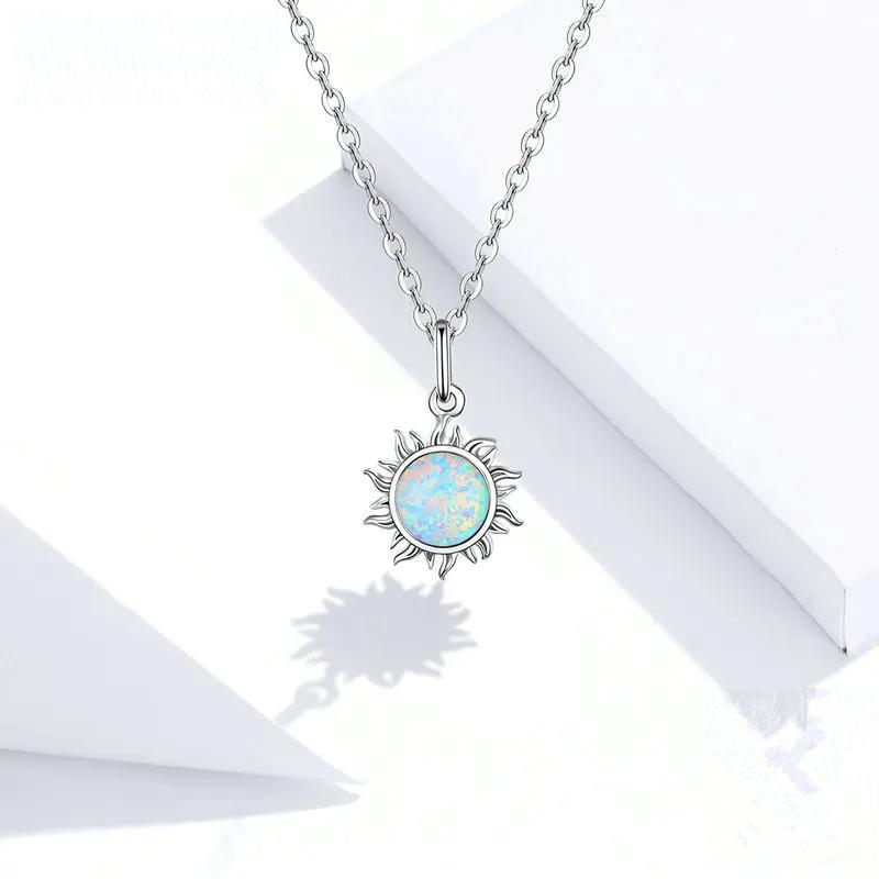 Opal Sun Necklace Gold And Silver