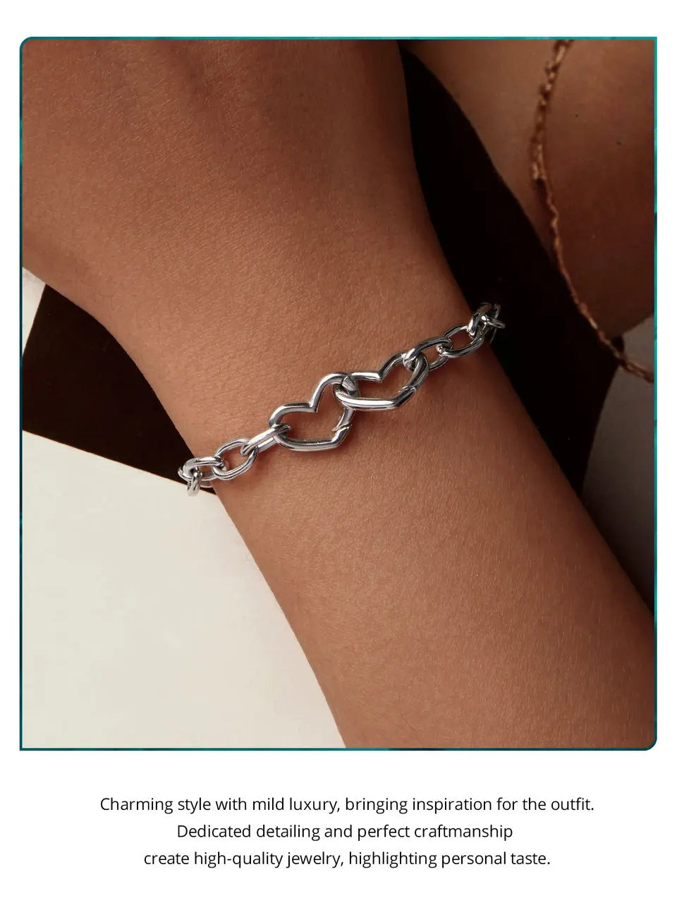 Double Heart Bracelet Silver