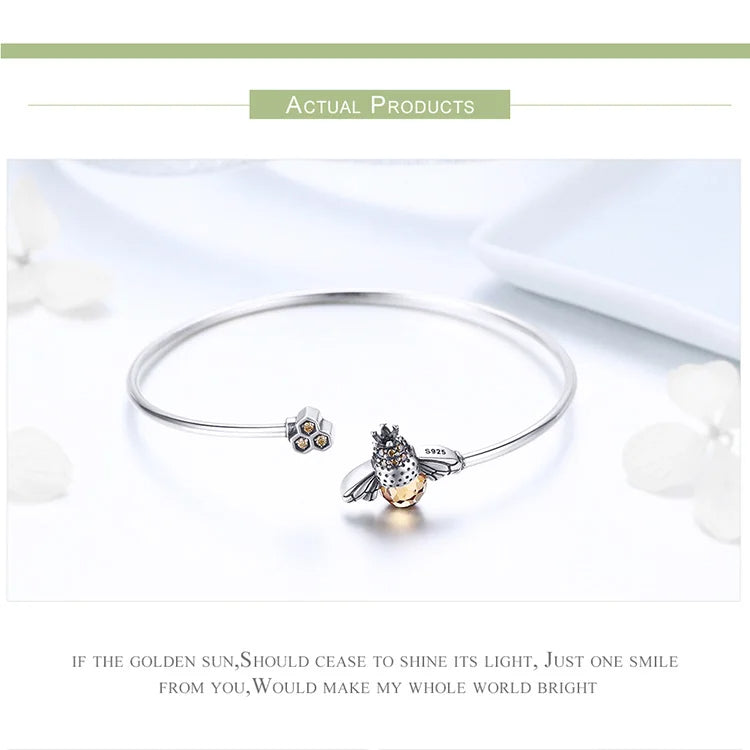 BEE SILVER CHARM BRACELET