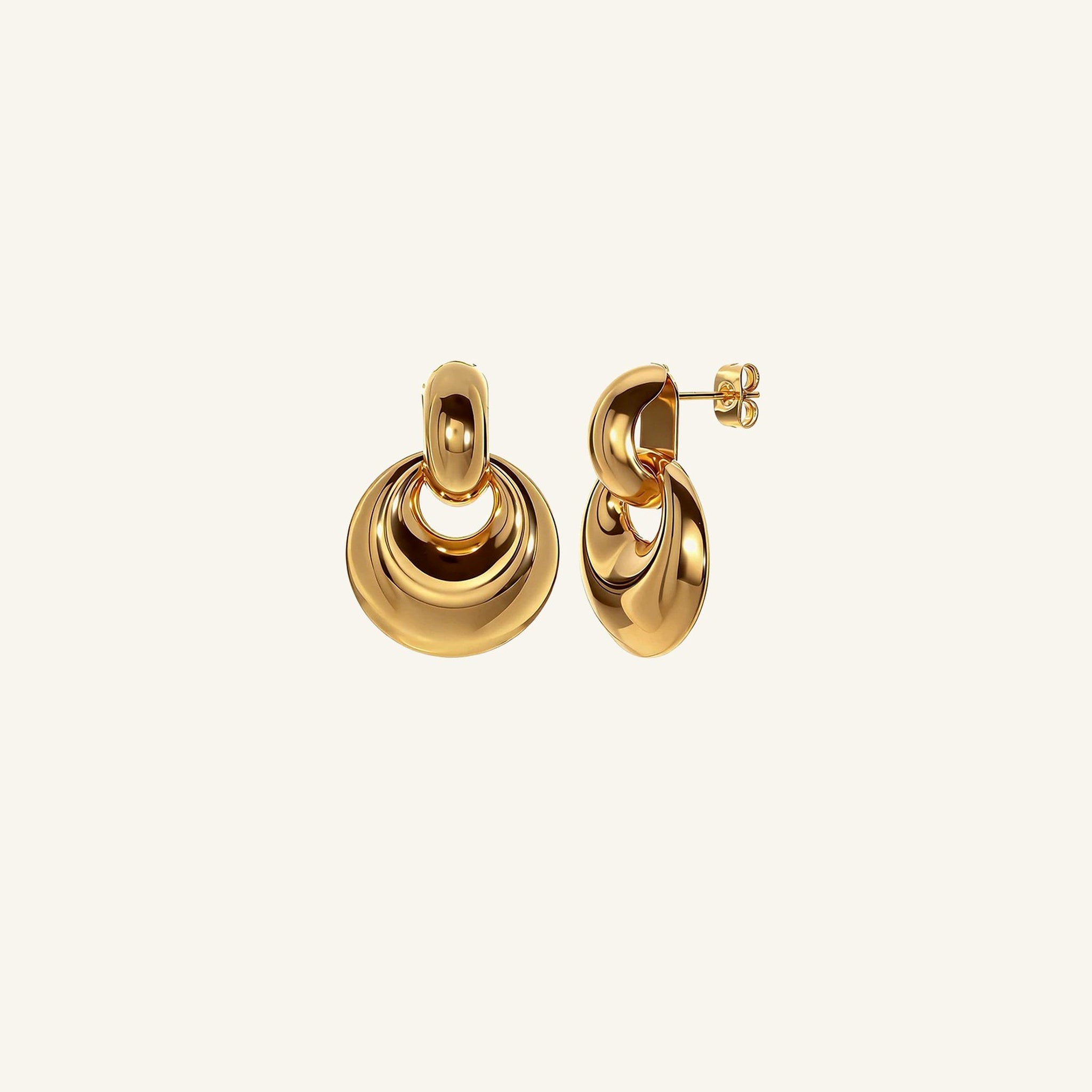 Sculpted Layer Gold Earrings