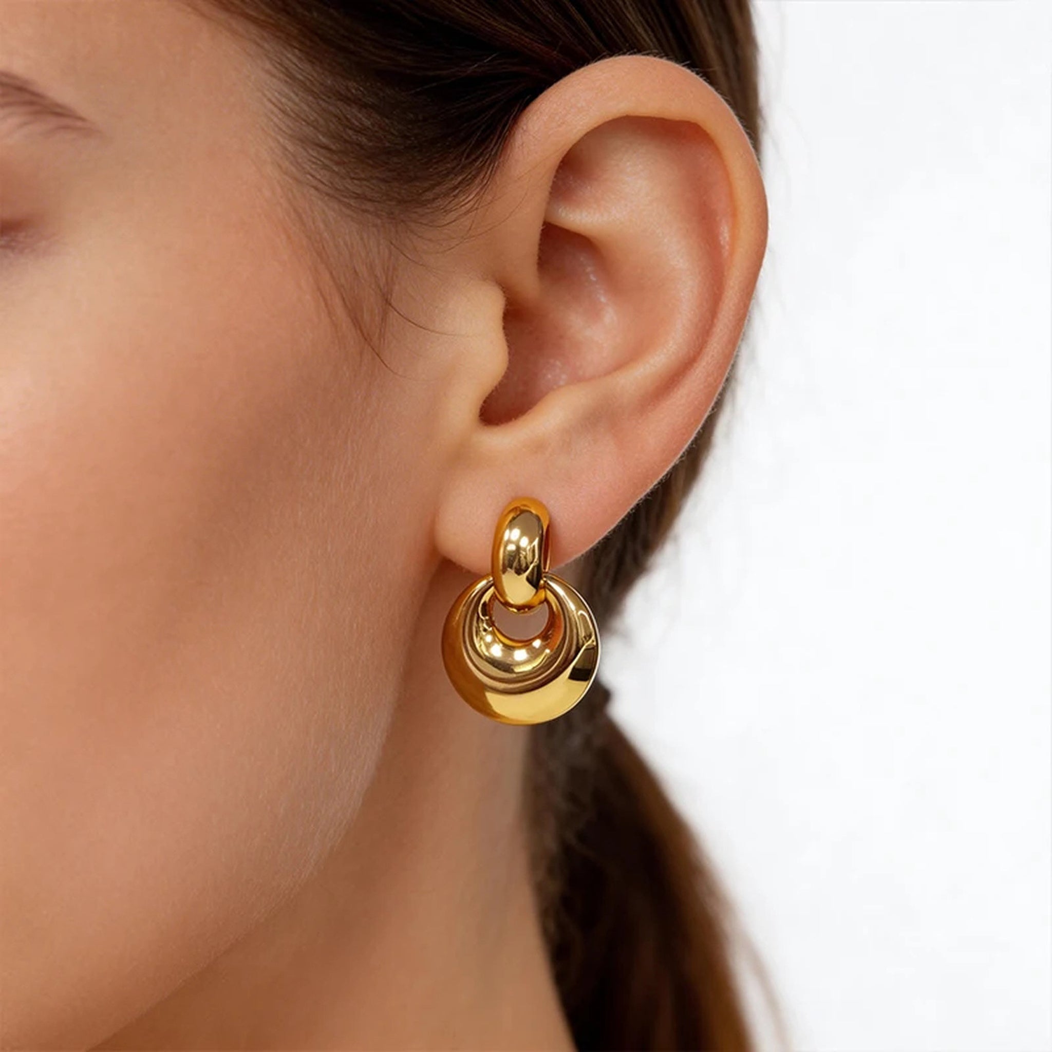 Sculpted Layer Gold Earrings
