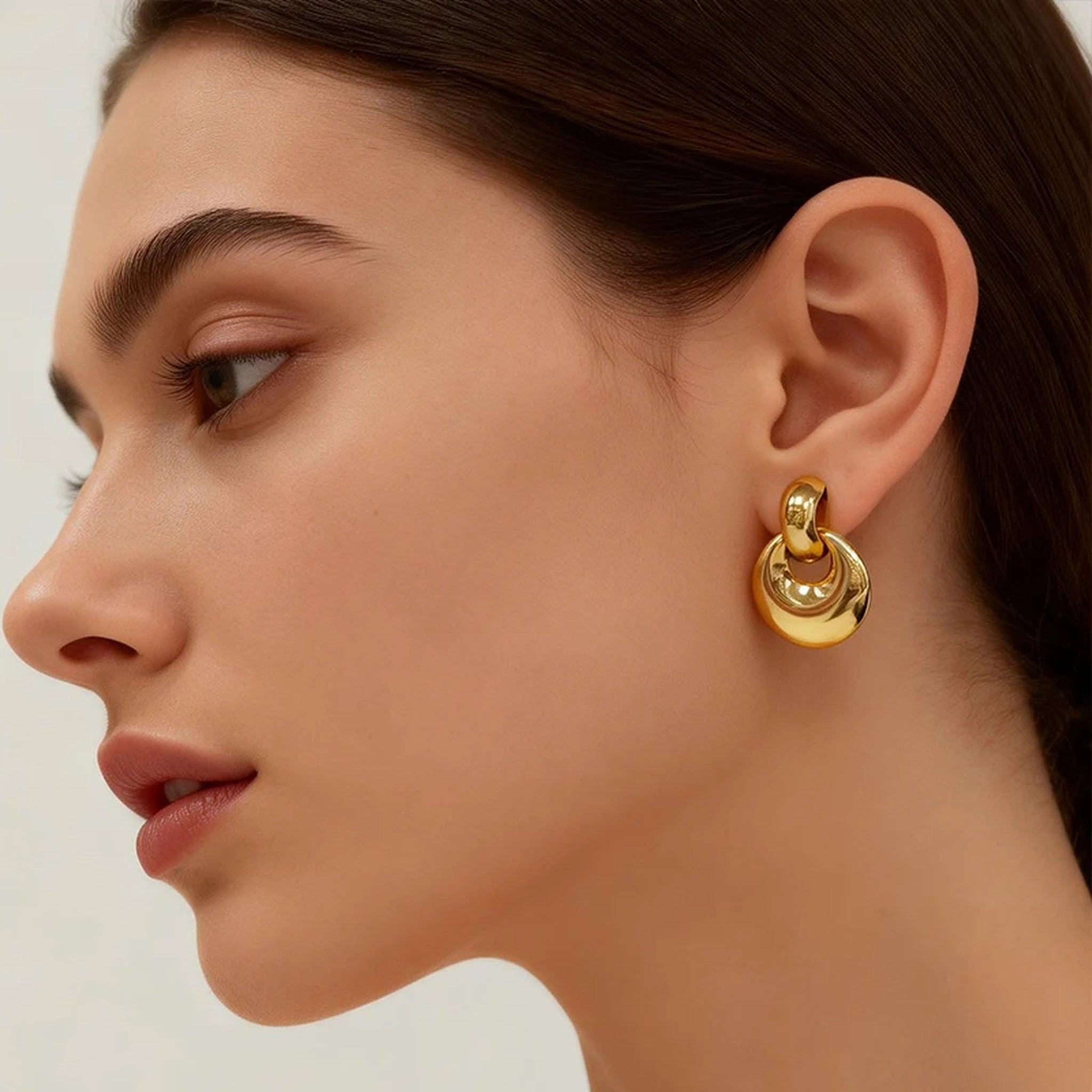 Sculpted Layer Gold Earrings