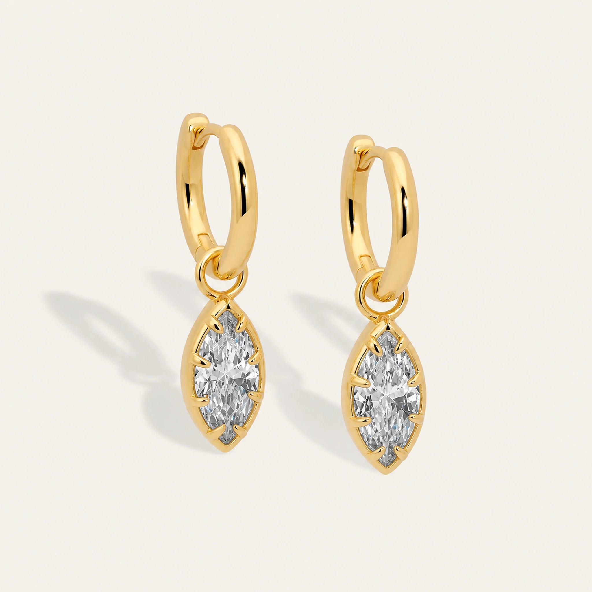 Aveline Marquise Drop Huggie Earrings