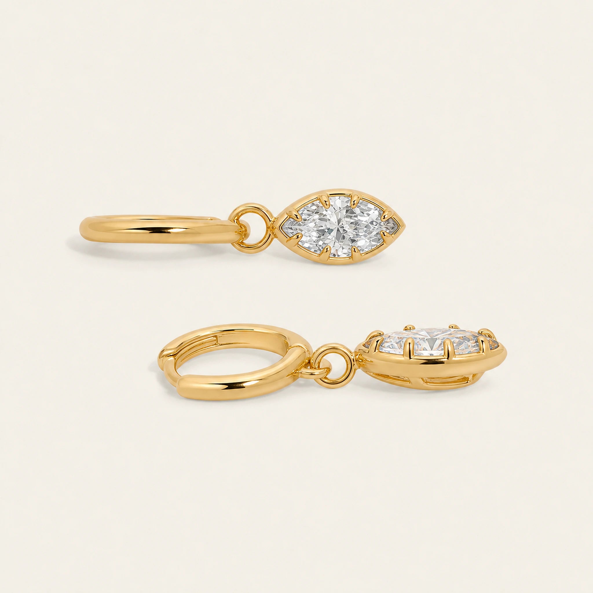 Aveline Marquise Drop Huggie Earrings