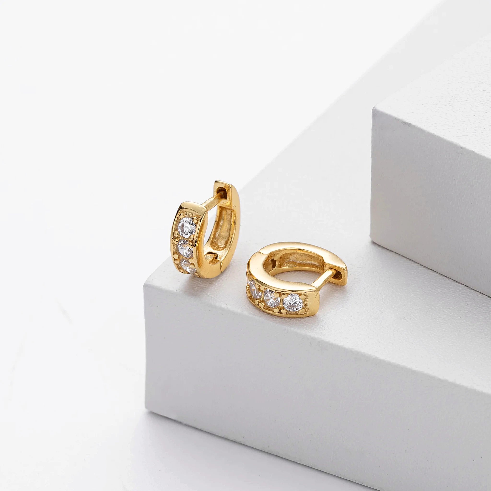 Ciela Beaded Pavé Huggie Earrings