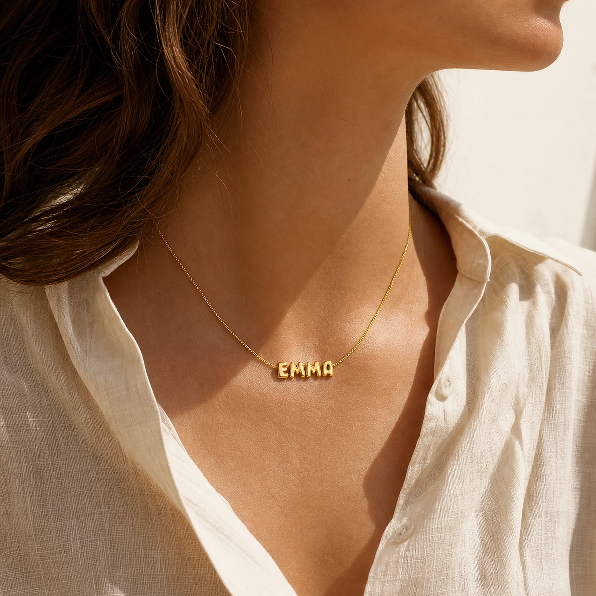 Aria Bubble Name Necklace