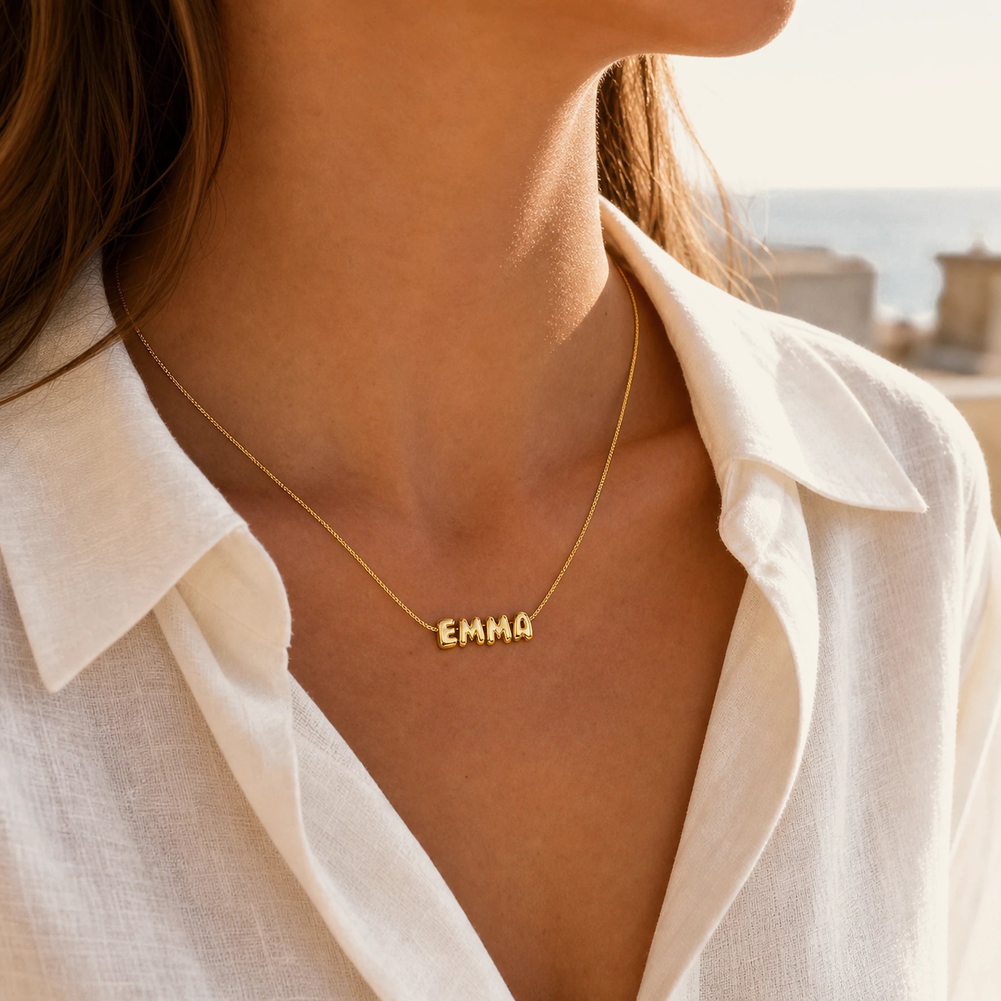 Aria Bubble Name Necklace