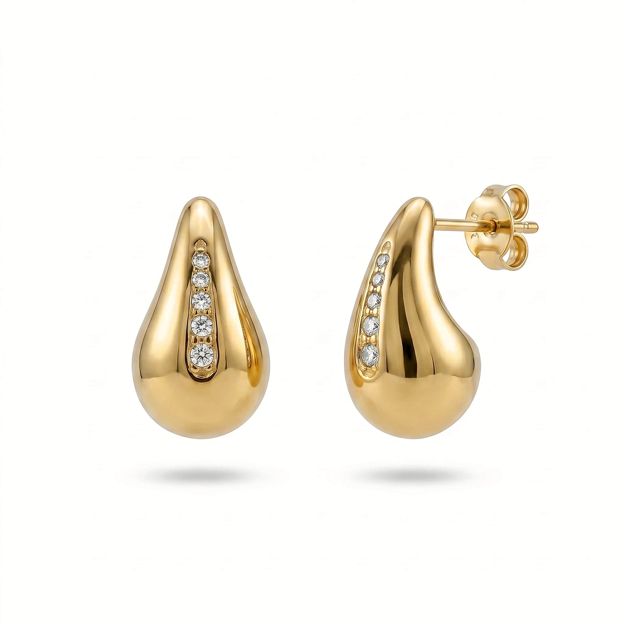 Mara Pavé Teardrop Stud Earrings