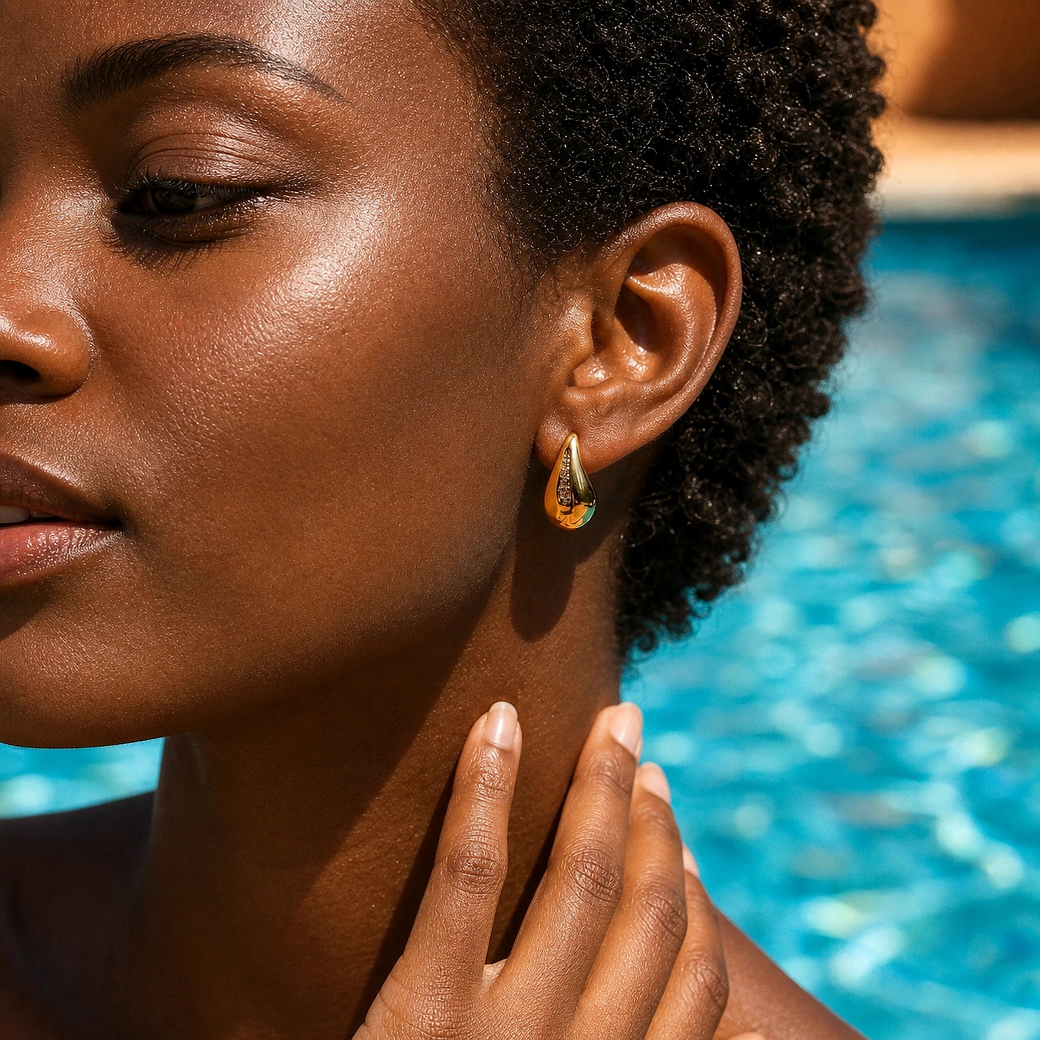 Mara Pavé Teardrop Stud Earrings