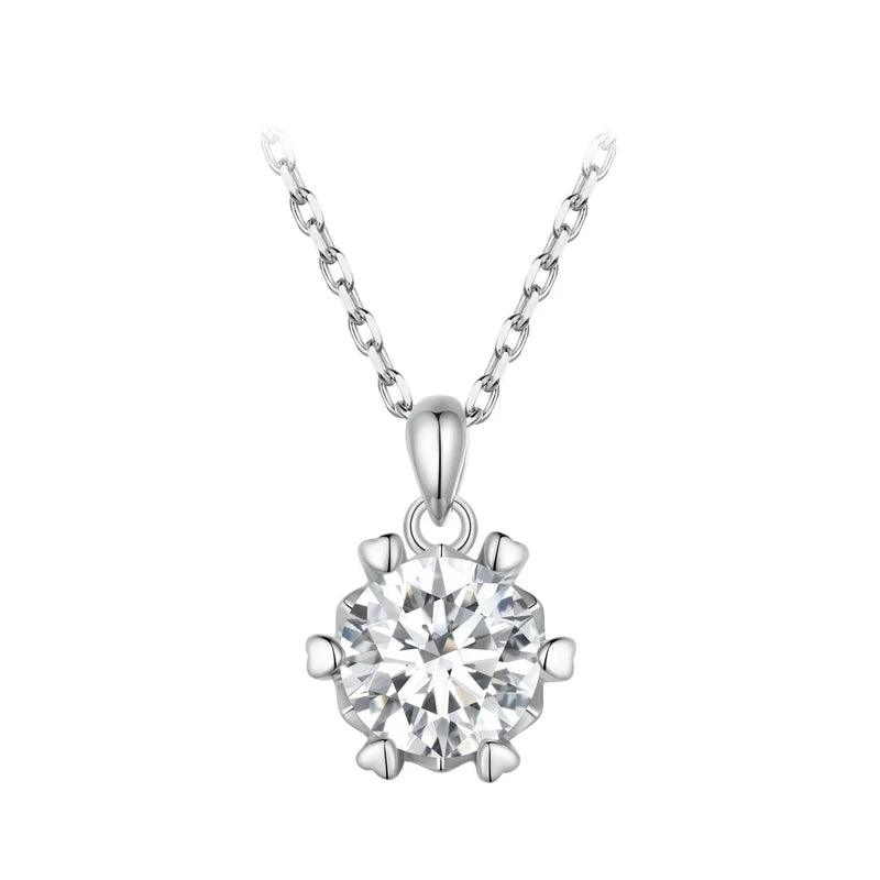 Diamond Necklace In Silver And Gold Plated 18k